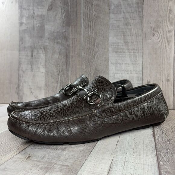 Salvatore Ferragamo Men\'s Parigi Driving Shoes Loafers Leather Gancini Size 9 D main image 13